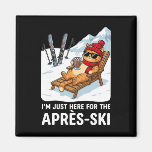 Aimant Chat de ski après-ski Hommes Femmes Enfants Drôle