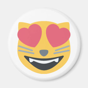 Aimant Chat d'Emoji observé par coeur Kitty