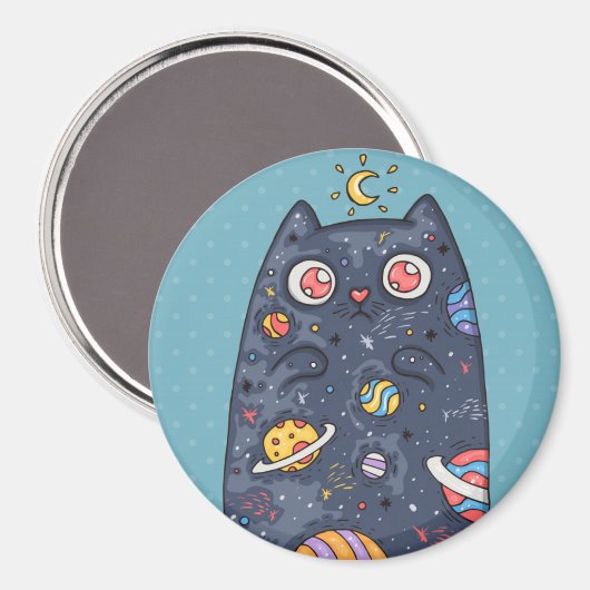 Aimant Chat d'espace mignon (Recto/Verso)