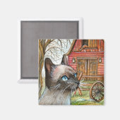 Aimant Chat devant la Maison des Granges (Recto/Verso)