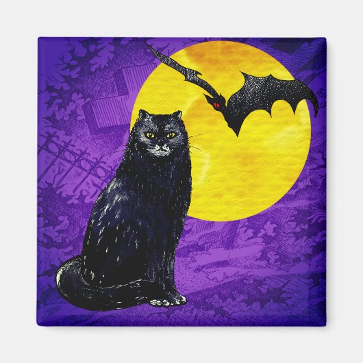 Aimant Chat d'Halloween (Devant)