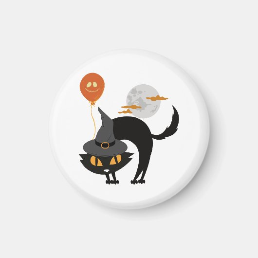 Aimant Chat d'Halloween éffrayant (Devant)