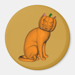 Aimant Chat d'Halloween orange