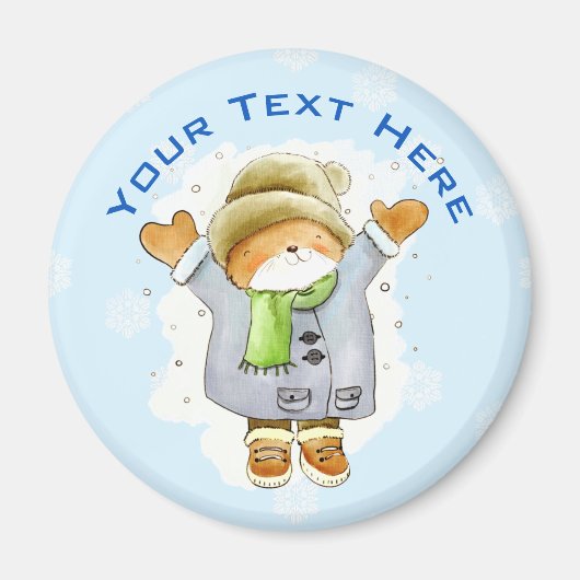 Aimant Chat d'hiver (Devant)