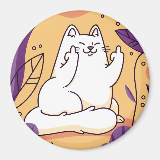 Aimant Chat donnant le doigt (Devant)