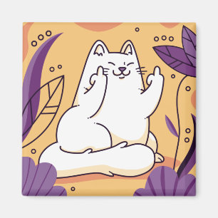 Aimant Chat donnant le doigt
