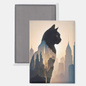 Aimant Chat Double exposition Domestique Animaux Animaux (Recto/Verso)
