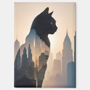 Aimant Chat Double exposition Domestique Animaux Animaux
