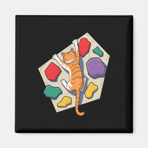 Aimant Chat drôle de bloc – Escalade et amateur de chat