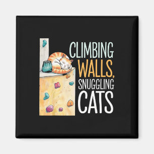 Aimant Chat drôle de bloc – Escalade et amateur de chat