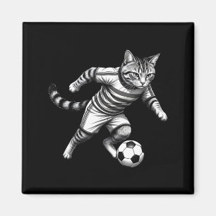 Aimant Chat Drôle Jouant Au Football Pour Les Joueurs Et
