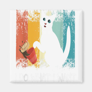 Aimant Chat drôle Meowy amateur de chat Rétro chat je fai