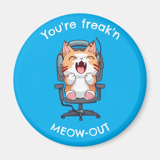 Aimant Chat Drôle qui Meow à Bloc (Devant)