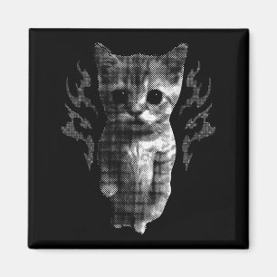 Aimant Chat drôle rétro Y2k mignon chaton vintage mème ch