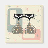 Aimant Chat Du Milieu Du Siècle Moderne Du Milieu Du Sièc (Devant)