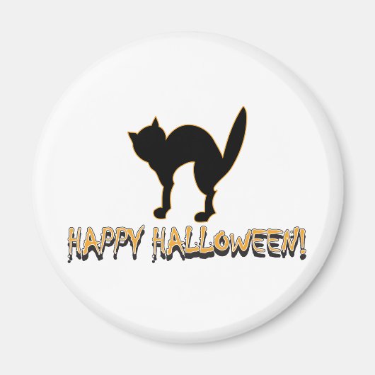 Aimant Chat effrayant d'Halloween (Devant)