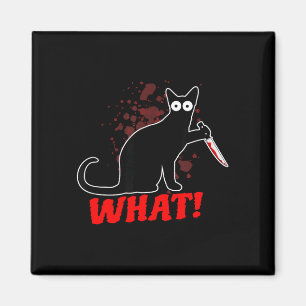 Aimant Chat effrayant et meurtrier avec un couteau chat q