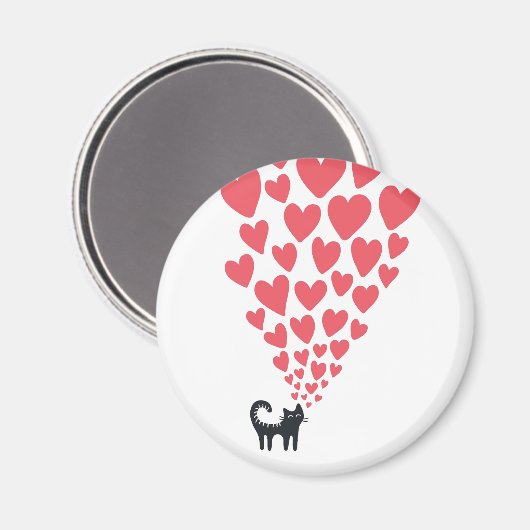 Aimant Chat en amour (Recto/Verso)