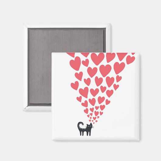 Aimant Chat en amour (Recto/Verso)