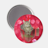 Aimant Chat en attente de Père Noël (Recto/Verso)