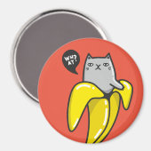 Aimant Chat en banane (Recto/Verso)