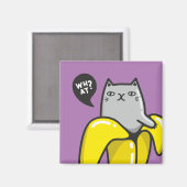 Aimant Chat en banane (Recto/Verso)