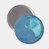Aimant Chat en cercle - Bleu (Recto/Verso)