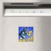 Aimant Chat en fleurs (In Situ (Lave-vaisselle))