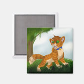 AIMANT CHAT EN JEU (Recto/Verso)