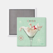 Aimant Chat en verre Martini (Recto/Verso)