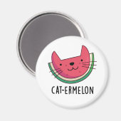 Aimant Chat-Ermelon Funny Chat Watermelon Pun (Recto/Verso)