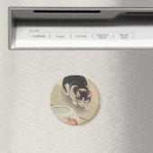 Aimant Chat et bol de poisson rouge par Ohara Koson (In Situ (Lave-vaisselle))