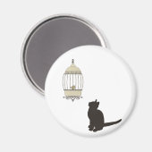 Aimant Chat et cage à oiseaux (Recto/Verso)