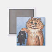 Aimant Chat et chatons, Louis Wain (Recto/Verso)