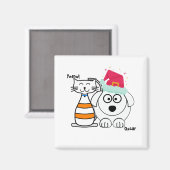 Aimant Chat et chien sur mesure (Recto/Verso)