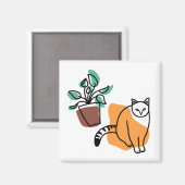 Aimant Chat et le plante (Recto/Verso)