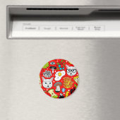 Aimant Chat et oeuf sur le rouge (In Situ (Lave-vaisselle))