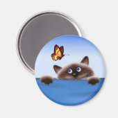 Aimant Chat et papillon (Recto/Verso)