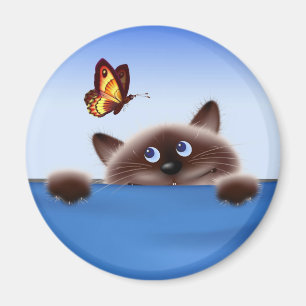 Aimant Chat et papillon