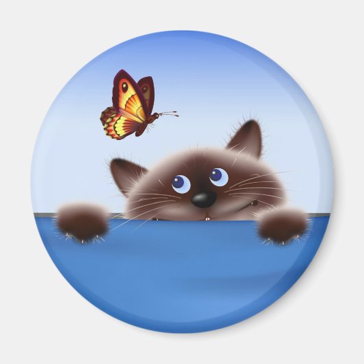 Aimant Chat et papillon (Devant)