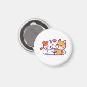 Aimant Chat et Shiba Inu (Recto/Verso)