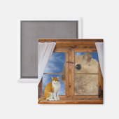 Aimant Chat et souris amusant (Recto/Verso)