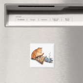 Aimant Chat et souris Jouer aux échecs Dessin Drôle Peint (In Situ (Lave-vaisselle))