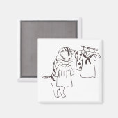 Aimant chat faisant la lessive (Recto/Verso)