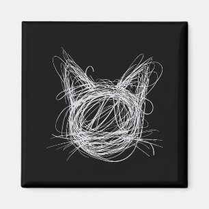 Aimant Chat fantaisiste en spirale art & animaux esqu