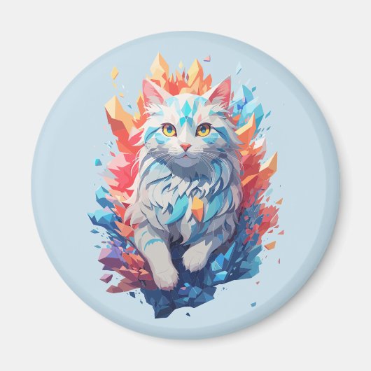 Aimant Chat Fantastique de Feu et de Glace (Devant)