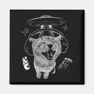 Aimant Chat Gnarp Drôle Alien Chat Meme Brainrot Drôle Me