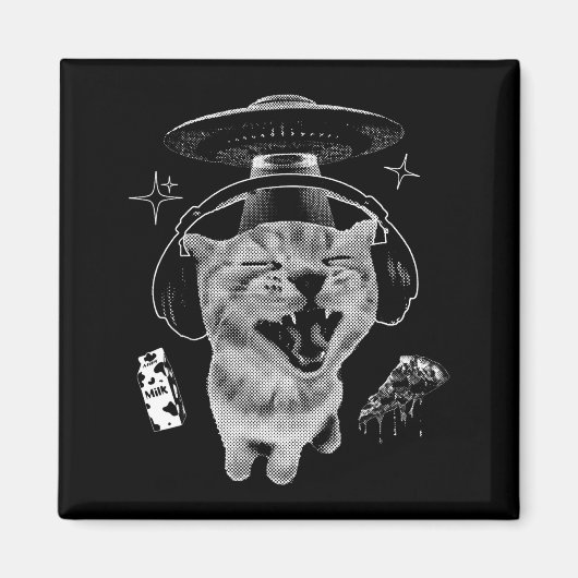Aimant Chat Gnarp Drôle Alien Chat Meme Brainrot Drôle Me (Devant)