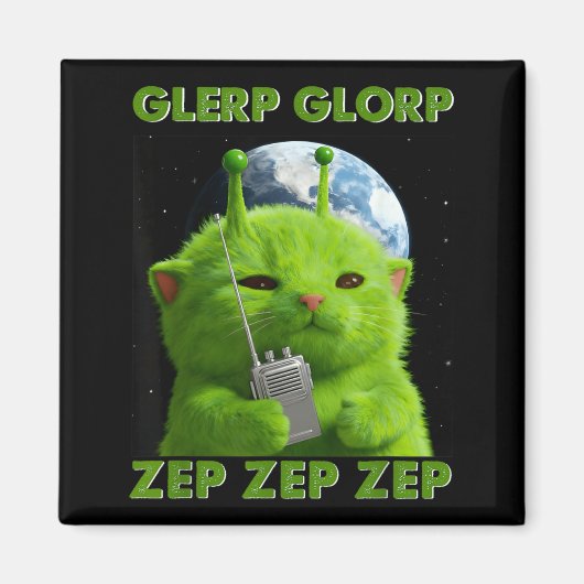 Aimant Chat Gnarp Mème Drôle de Chat Alien Mème Brainrot (Devant)