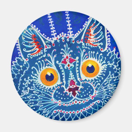 Aimant Chat gothique bleu (Devant)